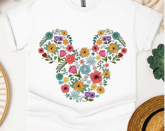 Disney Blumen Micky Shirt, Disney Gartenfest Shirt, Disney Blumenmädchen Shirt, Mädchen Trip Shirt, Blumen Mickey Shirt, Mickey Ohren Shirt