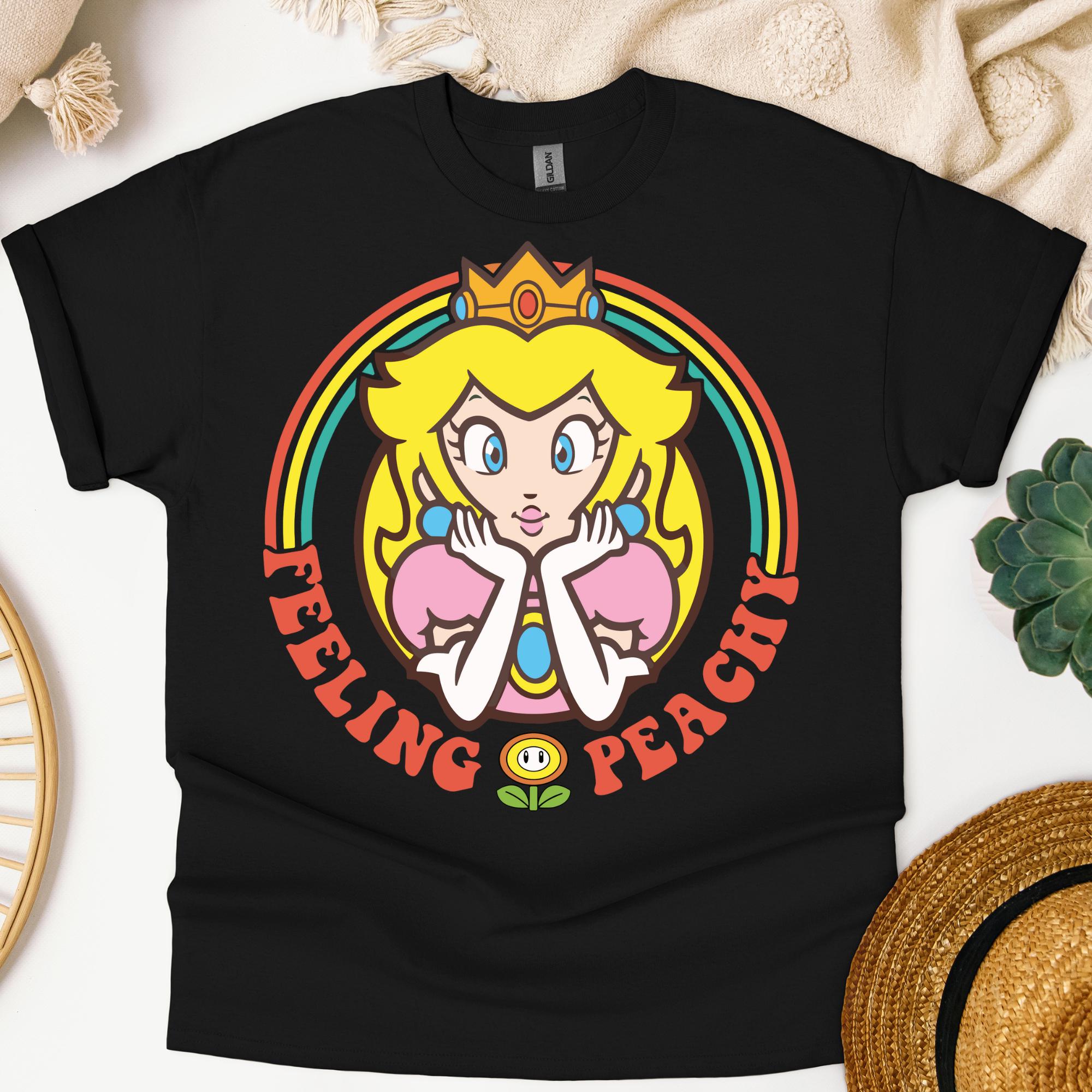 ピーチ姫マリオシャツ、ピーチ姫タイムTシャツ、スーパーマリオ 