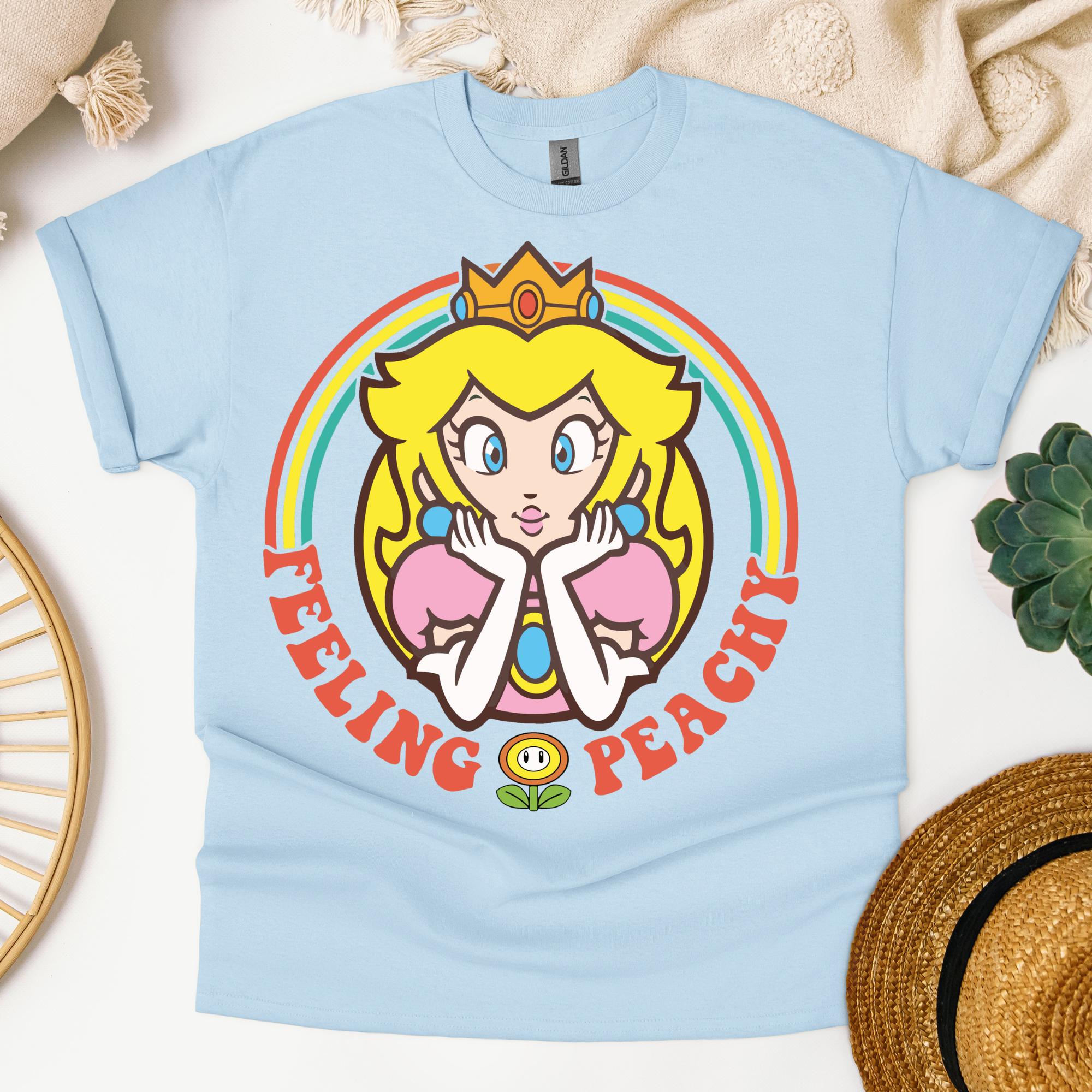 ピーチ姫マリオシャツ、ピーチ姫タイムTシャツ、スーパーマリオ