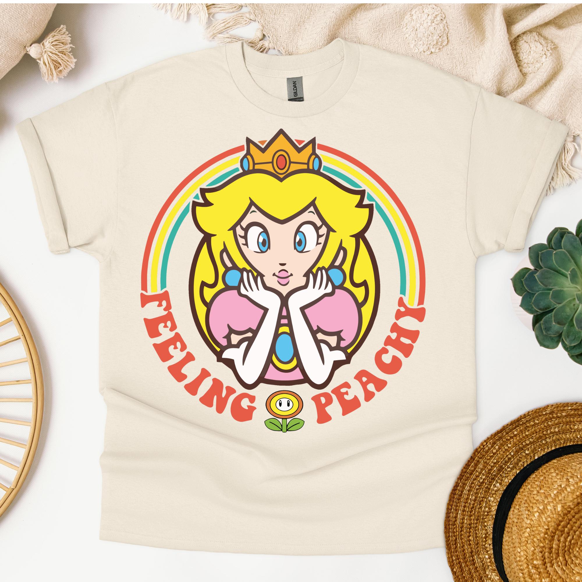 ピーチ姫マリオシャツ、ピーチ姫タイムTシャツ、スーパーマリオ