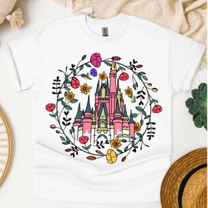 Princess Castle Floral Shirt, Magic Kingdom Castle Shirt, Princess Castle Shirt, Magic Kingdom Floral Spring Shirt,Magical Vacation Tee