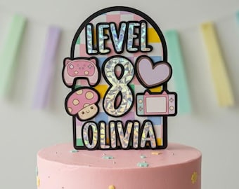 Girly Gamer Cake Topper