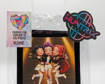 Custom K-Pop Party Favor Bags with Handles, Personalized Anime Pop Star Birthday Goodie
