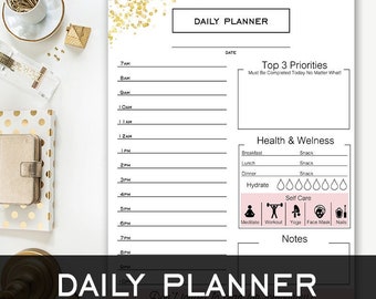 Daily Planner Digital Template - Weekly Planner - Agenda - Printable - Letter Size - Monthly Planner