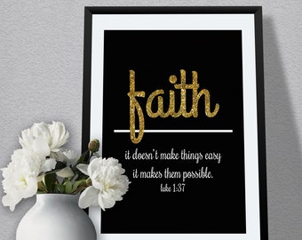 Religious Wall Art Quote On Faith Bible Verse Art For Home Decor For Bedroom Or Living Room
