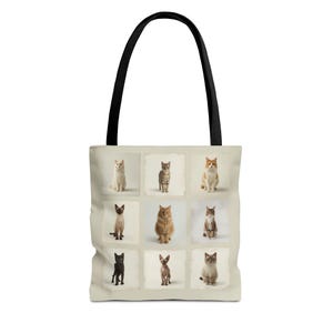Whimsical Cat Tote Bag, Cute Cat Lovers Gift, Reusable Shopping Bag, Animal Print Eco-Friendly Tote, Unique Pet Lover Gift