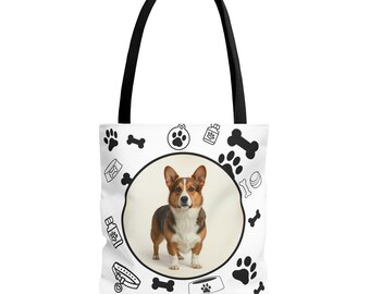 Corgi Love Tote Bag: Durable Polyester, Dog-Themed Accessory