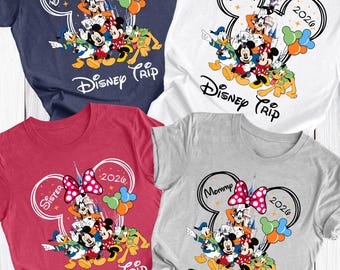 Custom Disneyland 2026 Family Trip Shirt, Personalized  Matching Disneyworld Vacation Tees, Disney Trip Shirts