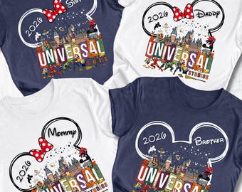 Custom Disney Universal Studios  Vacation Shirt, Family Matching Trip Shirt, 2026 Group Universal Studios Shirts, Disney Birthday Shirt