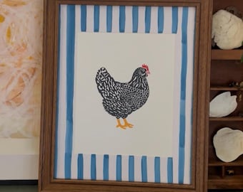 Hand-Painted Mat for Frame, Stripes, Plaid, Gingham, fits 11x14 Frame