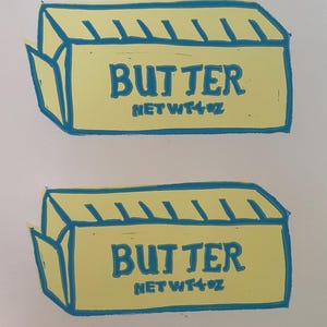 バターオリジナルリノカットブロックプリント