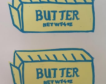 Butter Original Linocut Block Print