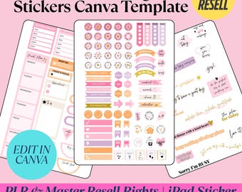 135+ Digital Planner Stickers | Canva Editable Sticker Pack | PNGs for GoodNotes | PLR & Master Resell Rights