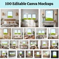 100X Canva Frame Mockup Templates, Editable Wall Art Mockups, Boho Canvas Mockup Bundle, Digital Download for Artists & Sellers