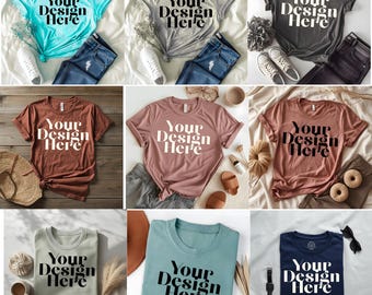 155+ Premium T-Shirt Mockup Bundle | 300 DPI High Resolution | Blank POD Shirt Mockups | Bella Style | Etsy & Print On Demand Ready