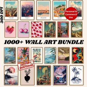 1000+ Printable Wall Art Bundle | Personal And Commercial Use | 300 DPI Digital Posters | Vintage & Modern Art Prints | Instant Download