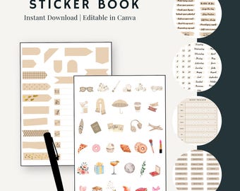 Boho Digital Sticker Book for GoodNotes – 1000+ PNG Planner Stickers with PLR + MRR Resell Rights (Editable Canva Bundle)