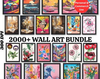 2000+ Printable Wall Art Bundle, Digital Art Prints, Vintage Botanical & Modern Posters, Home Decor, Commercial Use