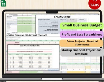 Small Business Finance Bundle | Budget, Profit & Loss, Financial Projection Templates | Google Sheets