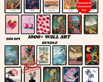 1000+ Printable Wall Art Bundle | Personal And Commercial Use | 300 DPI Digital Posters | Vintage & Modern Art Prints | Instant Download