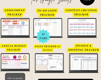 PLR Google Sheets Templates Bundle, Editable Business Trackers, Budget Sales Invoice Content Planner, Resell Rights