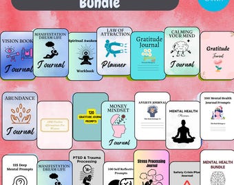 Printable Manifestation & Gratitude Journal Bundle: Abundance Planner (PLR Commercial License) (Digital Download)