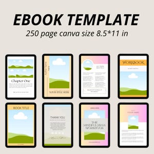 Canva eBook Template: 250+ Page Lead Magnet, Course Workbook (A4 & US Letter) (Digital Download)