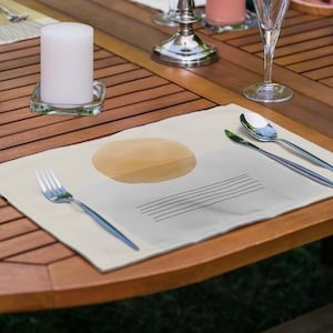 Striped Bicycle Placemats (Set of 4): Brick Orange Water-Resistant Table Mats