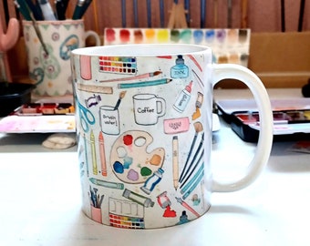 Artist Tools Coffee Mug Tea Mug 11 oz. ceramic Made to order