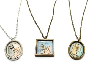 Hand painted Nativity pendant choose one Limited Supply