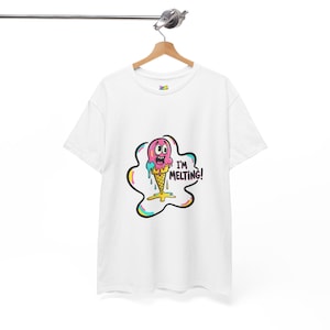 Melting Ice Cream Tee, Fun Summer T-Shirt, Quirky Gift for Teens, Ice Cream Lover Shirt, Perfect for Birthdays or Beach