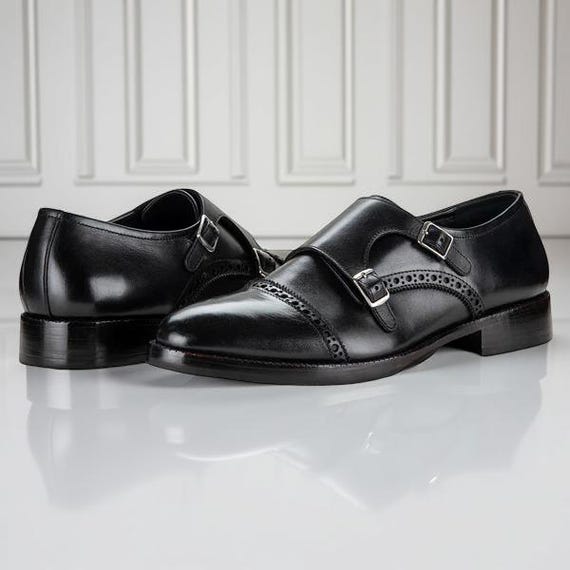 chinese dress ladies Paul Parkman Leather Double Monkstrap Shoes Brown main image 1