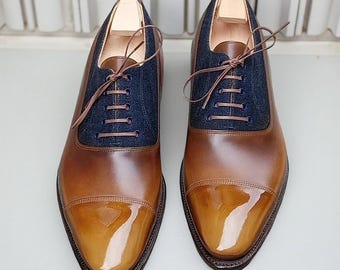 Handgefertigte Lederschnürschuhe : Maßgeschneiderte Designer-Formelle Schuhe