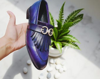 Handgemaakte volnerf leren loafers, luxe instappers