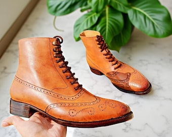 Rogue Wing-Tip Zip Ankle Boots - brown suede - great used condition - striking Rogue brown suede boots - Gem main image 4