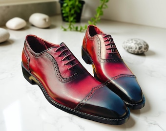 Handmade Italian Leather Lace-Up Shoes: Classic Wedding & Business Footwear
