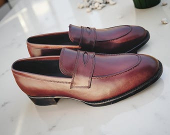 Handgemaakte volnerf leren loafers: luxe instappers voor heren