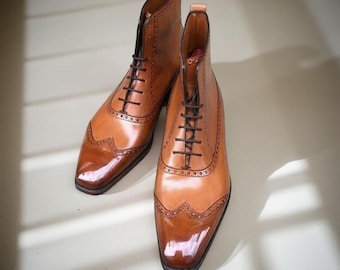 Rogue Wing-Tip Zip Ankle Boots - brown suede - great used condition - striking Rogue brown suede boots - Gem main image 2