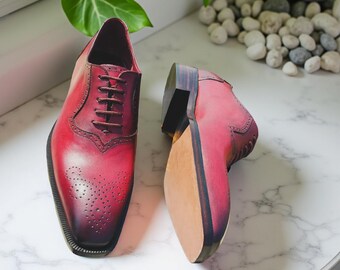 Handmade Italian Leather Lace-Up Shoes: Classic Wedding & Office Footwear