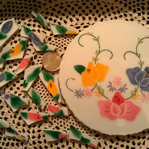 Floral China Mosaic Focal With Broken China Tiles