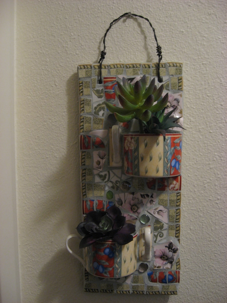 Pique Assiette Bird Feeder/Succulent Pot/Jewelry Holder Broken Etsy