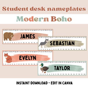 Modern Boho Classroom Desk Name Plates