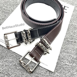 Handcrafted Elegance: Designer Leather Belts with Vintage Hardware