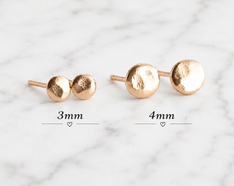 Handmade 14K Gold Filled Stud Earrings – Unisex Minimalist Dot Posts