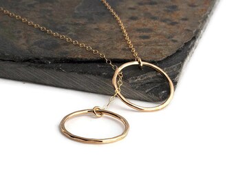 Double Eternity Karma Minimalist Jewelry Dainty Necklace Handmade Gold Bridesmaid Gift