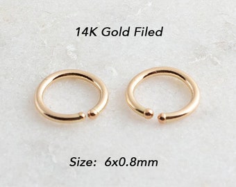 20GA 14K Gold Filled Hoop Earrings Cartilage Nose Septum Helix Tragus Piercing Hypoallergenic Thin Tiny