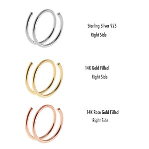 thumbnail image 2 of Jewellerybox Sterling Silver 24Ga Segment Hoop Nose Ring - 12mm - 925 Silver 2 of 6