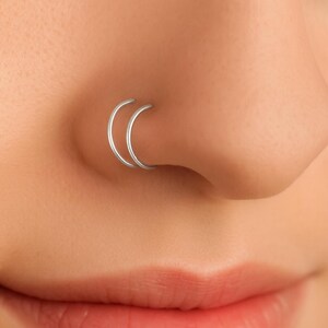 Unisex Spiral Nose Hoop – 14K Gold Filled, Sterling Silver, or Rose Gold Filled – Thin Minimalist Nose Ring – 5–8mm 20 GA