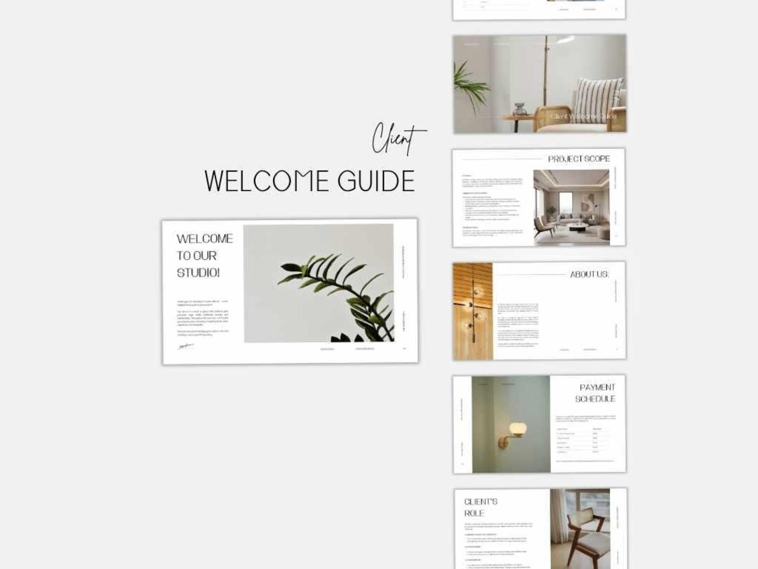 Interior Design Client Welcome Guide Template | New Customer Guideline ...