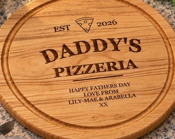 Personalised Pizza Board Engraved Wooden Pizza Serving Board Custom Pizzeria Gift for Him Christmas Birthday Housewarming Kitchen Gift